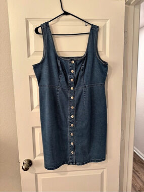 Forever 21 Denim Button Front Mini Dress Size 3X Like New